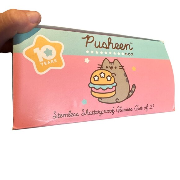 Pusheen Box Exclusive Stemless Shatterproof Glasses Set of 2 Winter 2020 NIB NWT - Picture 8 of 10